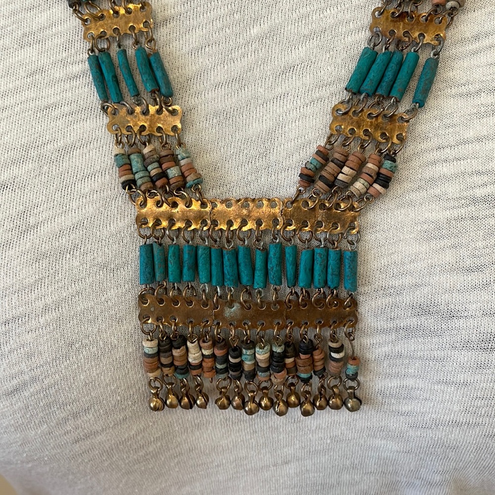 Funky, handmade beaded necklace with little tiny bells